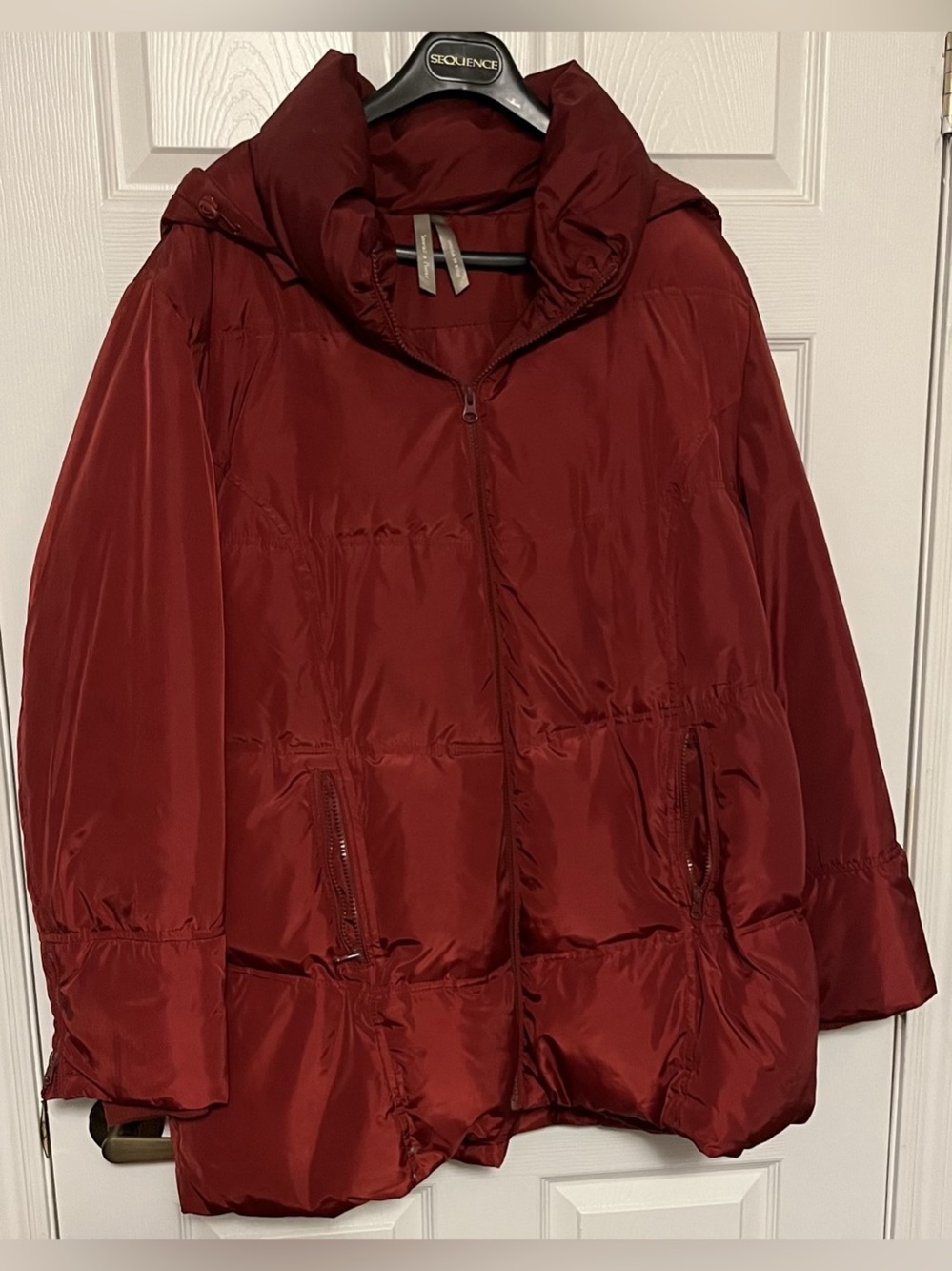 Penningtons Red/Burgundy Hooded Puffer Jacket